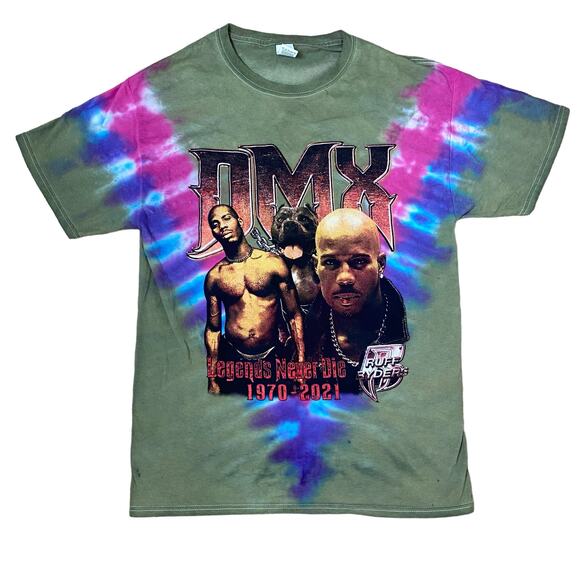 DMX Legends Never Die Tie Dye Memorial Tee Shirt Hip Hop Rap - Picture 1 of 4